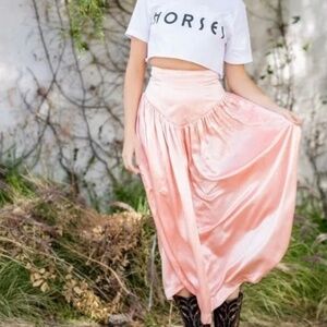 Horses Pink High Waisted V-Skirt